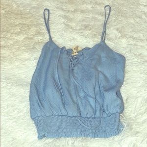 Light blue crop top